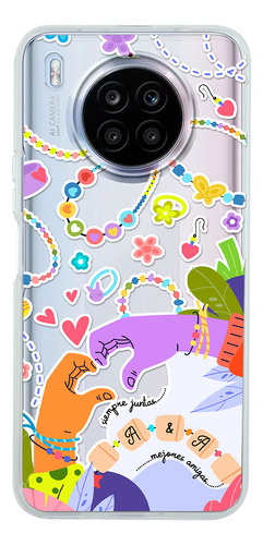 Funda Para Honor De Amigas Pulseras Bff Con Sus Iniciales