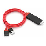 Adaptador De Cables Hdmi Rojo De 1080p, Cable Usb A Hdtv