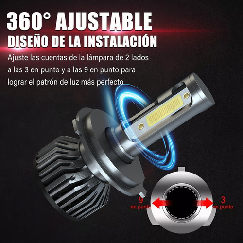 9003 / H4 Faro Led Luz Baja Alta 6000k Luz Blanca