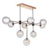 Lustre/pendente Sputnik Manhattan Dourado/preto Industrial