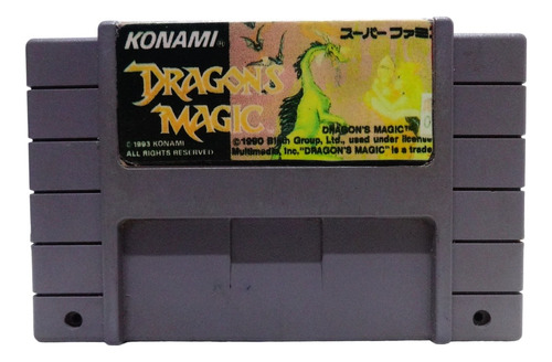 Fita Dragon's Magic Snes Super Nintendo Relabel Cartucho