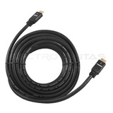 Cable Hdmi 10m. M/m, V1.4, Conector Metalico Negro, Baño Oro