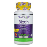 Biotina Força Máxima, 10.000mcg, 60 Servings Sabor Morango