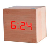 Reloj Digital Estilo Madera 6cm Alarma Despertador Fecha