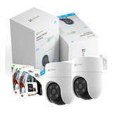 Kit 2cámaras Seguridad Ezviz Ip Wifi Domo Exterior 3mp+128gb