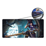 Mouse Pad Gamer League Of Legends Caitlyn 90x40cm Modelo 1