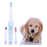 Escova Dental Elétrica Soft Com 3 Cabeças Para Pets