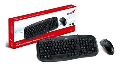 Combo Mouse + Teclado Genius Smart Km-200, Negro