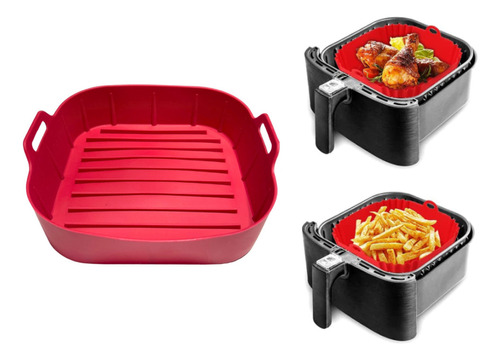 Forma De Silicone Airfryer Antiaderente Reutilizável