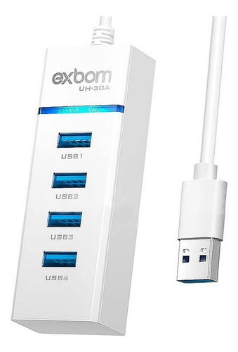 Cabo Extensor Hub Usb 3.0 Uso Simultâneo 4 Entradas Pc Hd