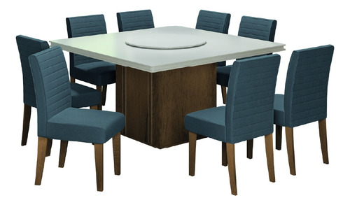 Conjunto De Mesa Para Sala De Jantar Com 8 Cadeiras Creta