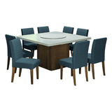 Conjunto De Mesa Para Sala De Jantar Com 8 Cadeiras Creta