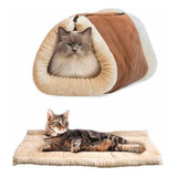 Cama Para Gatos Saco Túnel Cama Lavable 2 En 1 Para Mascotas