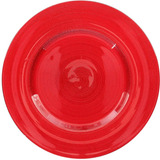 Plato Base De Vidrio Circle Rojo Brilloso 33 Cm Dk-10