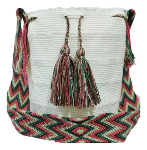 Mochilas Wayuu Originales  Unicolor Bolsos Tejidas A Mano. 