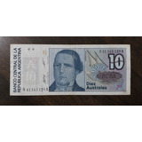 Billete Reposicion Bottero N 2826, 10 Australes.  Usado !!!