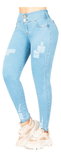 Jeans Colombiano Ra12 Celeste Ragazza