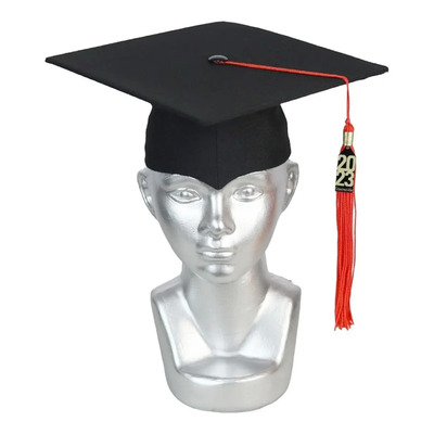 Birrete Negro Niños Sombrero Graduación Borla + Dije Color Naranja Talla Infantil Liso