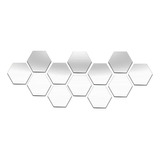 12 Piezas Hexagonales 3d Espejo Acrílico Pegatinas De Pared