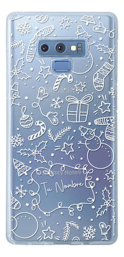 Funda Para Galaxy  Diseño Navideño Personalizada Con Nombre