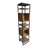 Mueble Industrial Rack Hierro Madera Biblioteca Torre Cubo