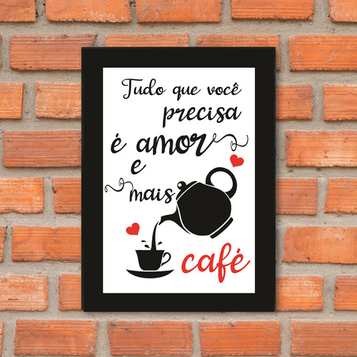 Quadro Cantinho Café Amor Decorativo Cozinha Moderna 20x28cm