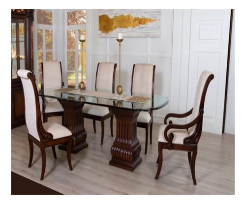 Comedor De Seis Sillas 06 Cristal Damasco