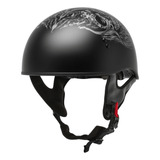 Casco Gmax Hh-65 Half Ghost/rip Naked Negro Mate/plata Sm