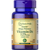 Vitamina D3 5000 Ui 100 Cápsulas Puritans Importada Original De Ee. Uu.