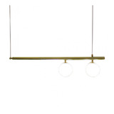 Pendente Haste Bronze Com Globos Brancos 2g9 80cm