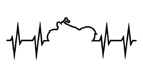 Sticker Para Moto Latido Corazón Con Moto