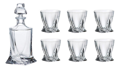 Juego De Whisky Crystalex Bohemia Quadro, 1 Vaso De Cristal 