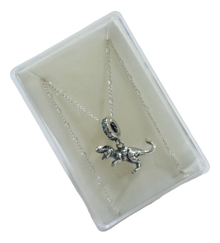 Collar De Dinosaurio 3d De Plata +estuche Yu7