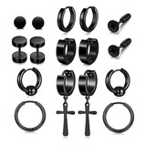 Pack 8 Pares Aretes Hombre Con Piercing, Arracadas Hombre