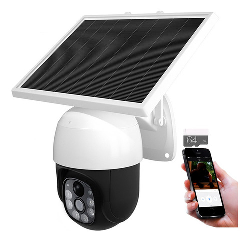 Solar Camara Wifi Ptz Fhd Audio Doble Vía Exterior + Sd 64gb