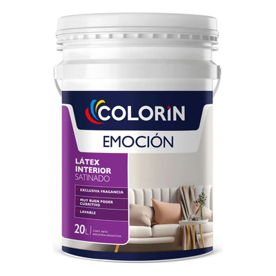 Látex Satinado Interior Lavable Blanco 20L Colorín Emoción | Mismo precio en cuotas