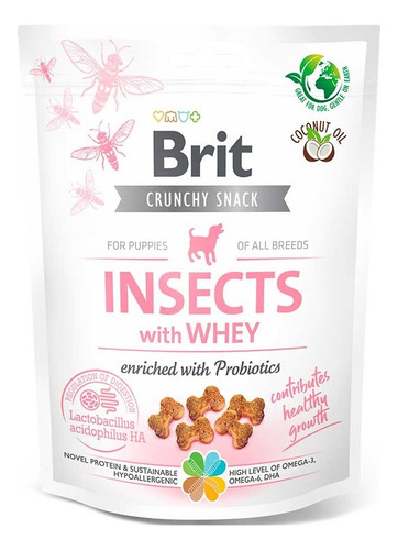 Snack Brit Care Dog Puppies Crunchy Insect/whey 200gr.