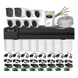 Kit Dvr 1080p 8ch Hilook + 8cámaras 1080p Seguridad+obsequio