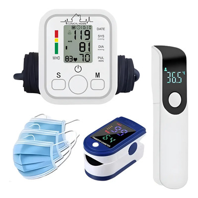 Aparato Para Checar La Presion Kit Termometro Y Oximetro Blanco
