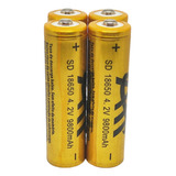 4 Baterias Recarregável 18650 9800mah 4.2v Lanterna Tática