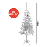 Árvore De Natal Pinheiro Branca 150 Cm 200 Galhos Decoração Cor Branco