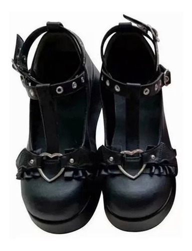 Zapatos Lolita Bowknot Dark Goth Punk Plataforma Loli