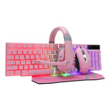 Kit Gamer 4 En 1 Teclado Y Mouse + Auricular Y Mouse Pad