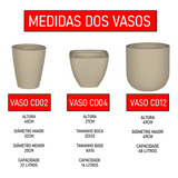 Kit Vaso 3 Tamanhos Polietileno Variados Plantas Flores Cd50 Cor Bege