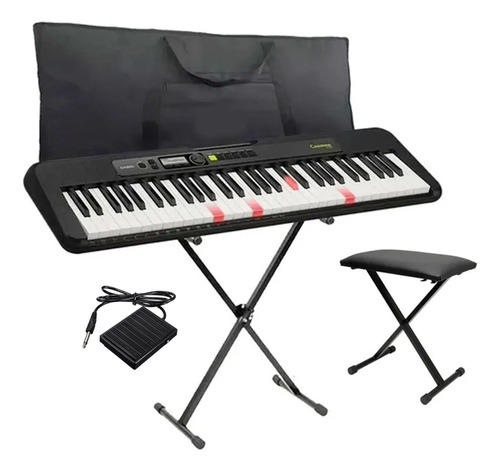 Kit Teclado Casio Lks250 + Capa + Suporte + Banqueta E Pedal