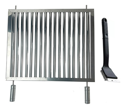 Grelha Uruguaia Inox Churrasco Parrilla 70x50 + Limpa Grelha