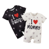 2x Mono I Love Mummy Daddy Para Niños Y Niñas, Peleles De