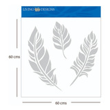 Plantilla Decorativa Living Stencil Pintar Plumas 60x60 