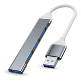 Hub Usb 3.0 Tipo A Ultra Slim 4 Puertos Para Pc, Notebook