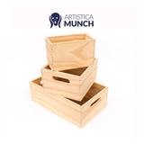 Cajas De Madera - Organizadores Multiuso - Set X3